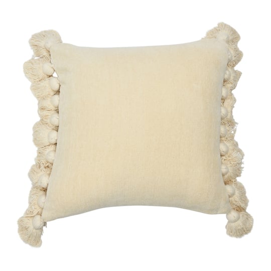 Hello Honey® Cream Chenille Throw Pillow with Tassels